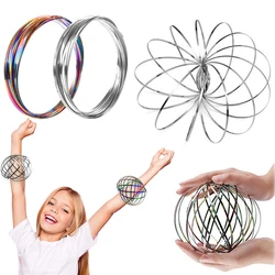 Magic Flow Ring Stainless Kinetic Spiral Spring 3D Bracelet Toys Children Kids Adult Novelty Stress Relief Sensory Education Toy