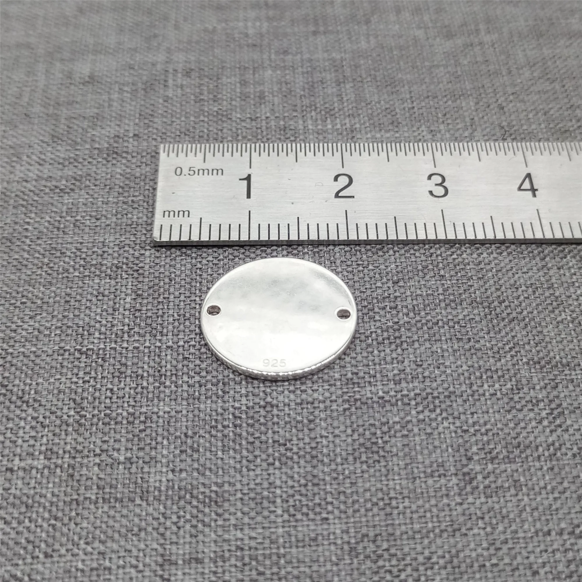 2 Pieces of 925 Sterling Silver Disc Connector Charm Pendant 15mm Plain Blank Disc Tag