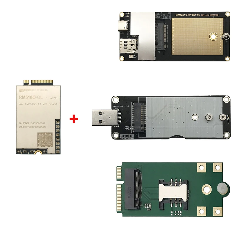 

New Quectel RM510Q-GL 5G NR sub-6GHz mmWave module M.2 MIMO RM510QGLAA-M20-SGASA With MINI PCIe, USB Type C adapter