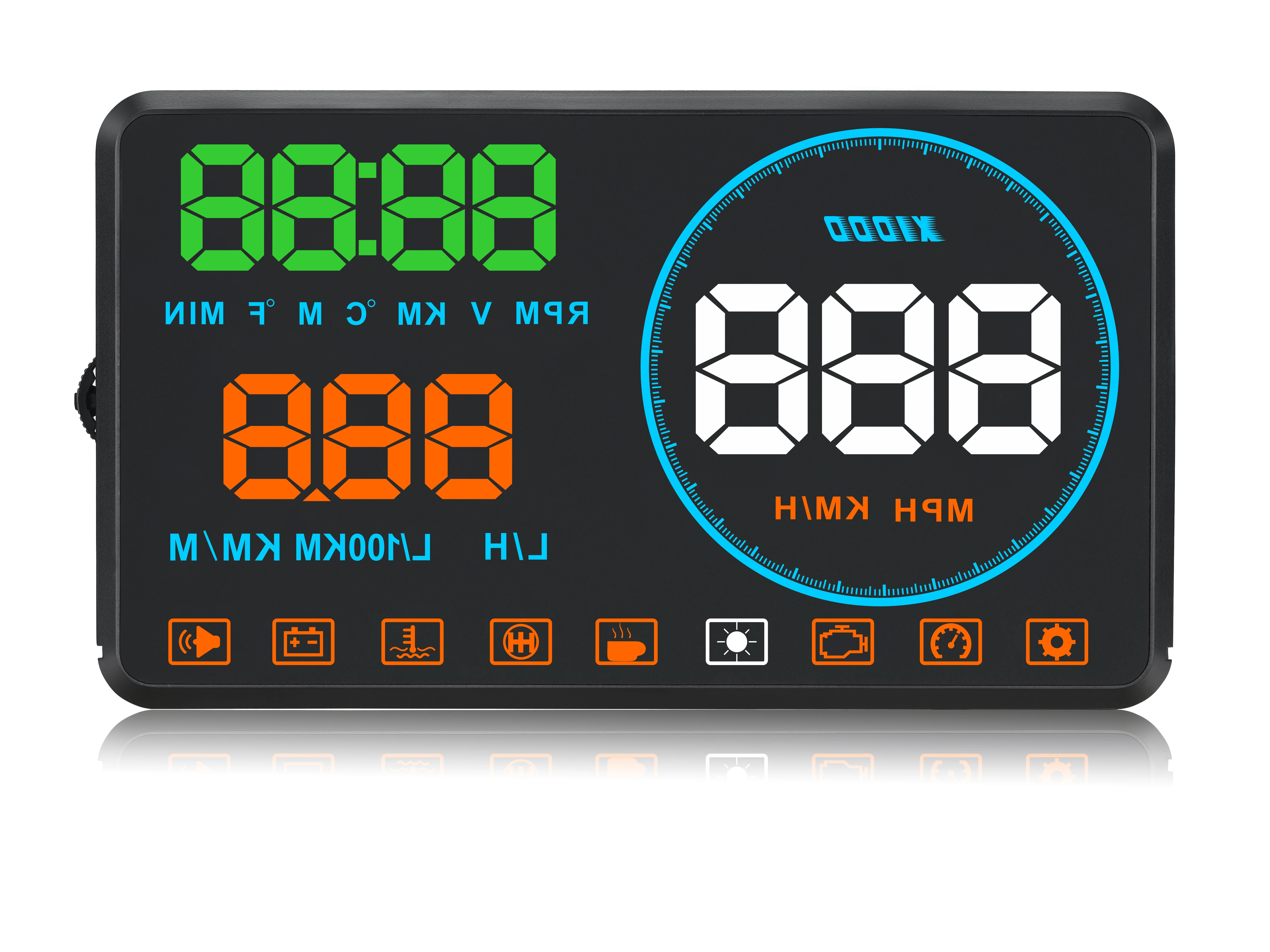 

Лобовое стекло Proejctor Автомобильный дисплей HUD OBD2 HD Скорость RPM расход топлива время вождения с сигнализацией Базз