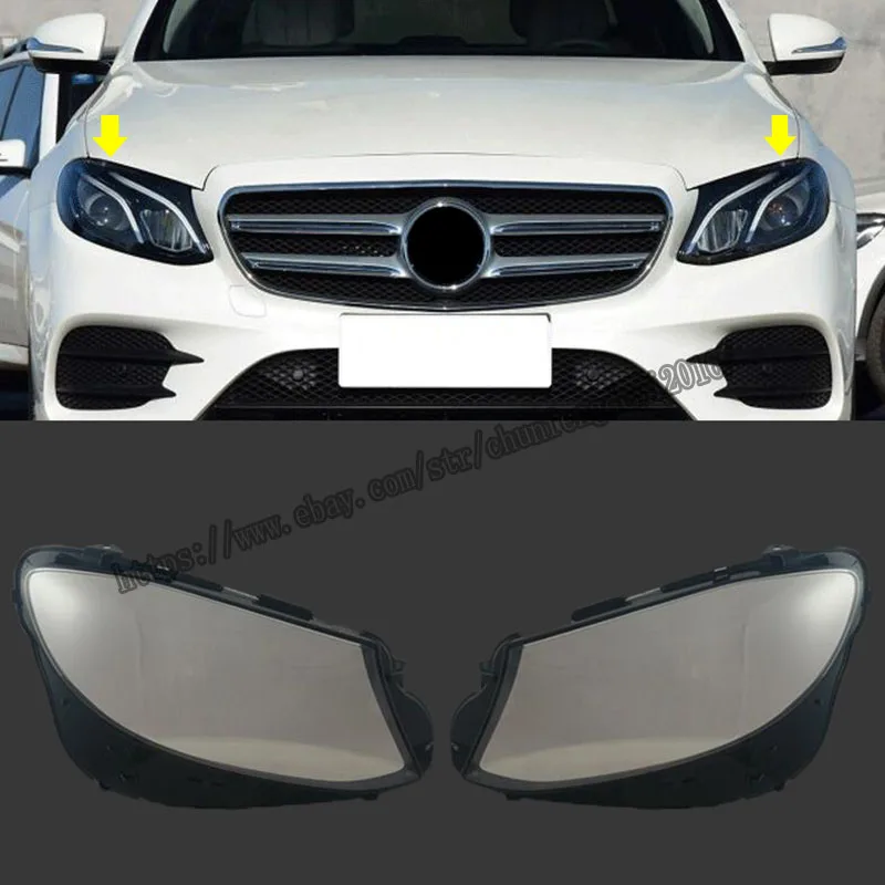 

For Mercedes-Benz W213 2016 2017 2018 2pcs Left & Right Headlamp Lens Headlight Cover Lenses Car modification accessories