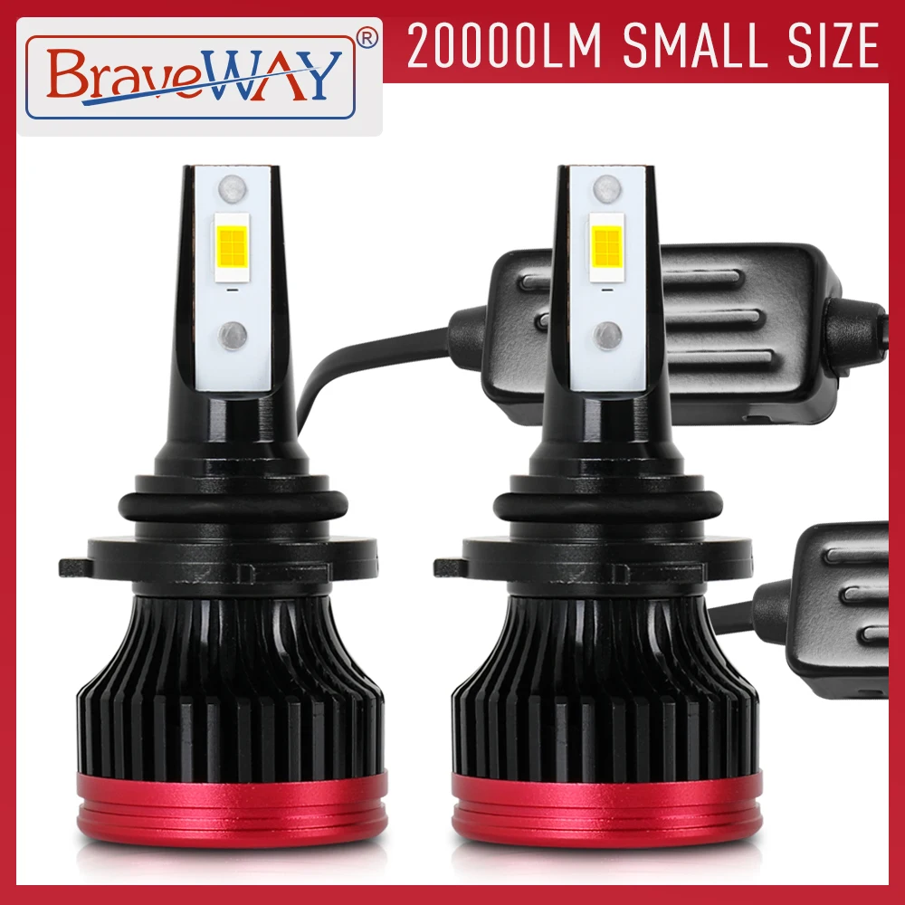 BraveWAY NEW! LED Car Light Bulbs H4 H7 H11 H3 9005/HB3 9006/HB4 LED Headlights 12V 60W 6000K 20000LM Super Bright