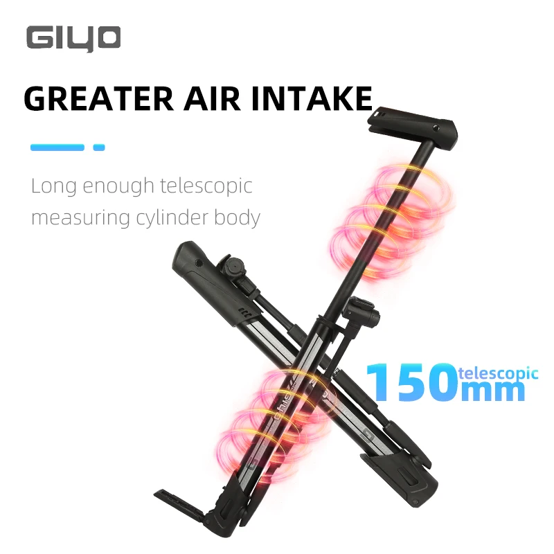 Giyo Bicycle Floor Standing Pump High Pressure Portable Tire Inflator Presta/Schrader Valve MTB Road Bike Pump Cycling Accessory