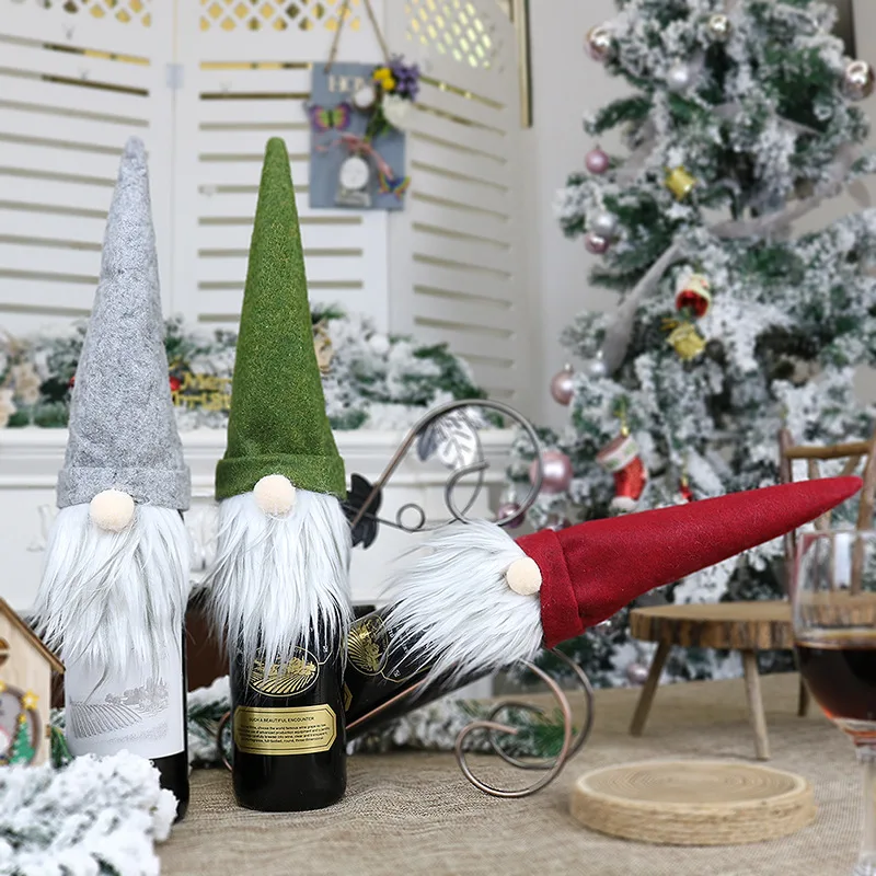 Christmas Wine Bottle Cover christmas Bottle decorations for home 2020 Natal Noel Christmas Table Decor Xmas Gift Happy New Year