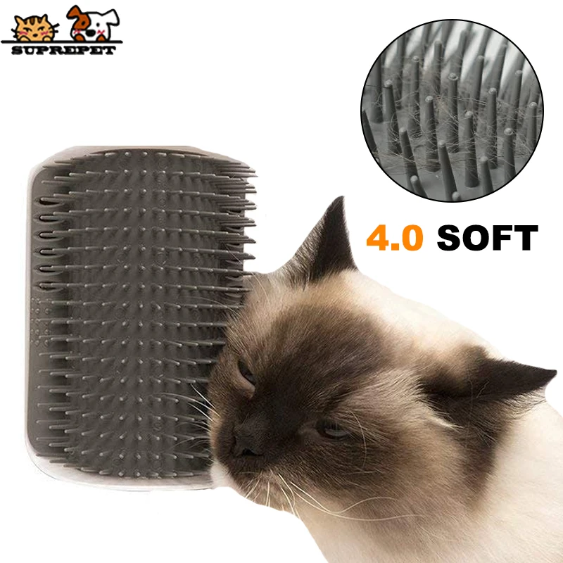 

SUPREPET Cat Face Scratcher Groomer 3D Soft Corner Plastic Pet Grooming Brush Cat Self Grooming Wall Massage Brush Hair Brush