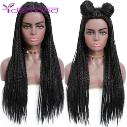 Y Demand Crochet Wigs Toys Braids With Box Long Black Synthetic Wigs for Women Heat Resistant Cosplay Wig Two Tone Braided