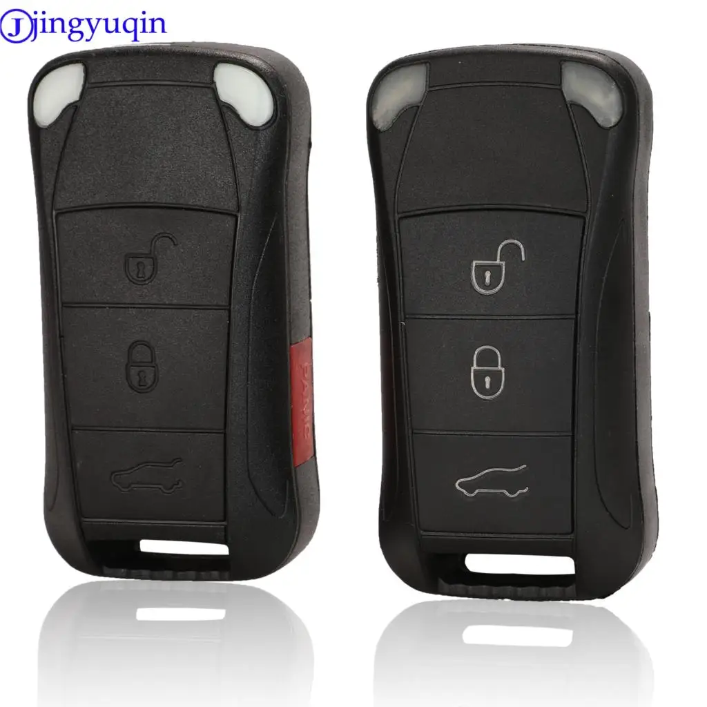 

jingyuqin 10ps Remote Flip Folding Car Key Shell Case Fob For Porsche Cayenne GTS 3 Buttons