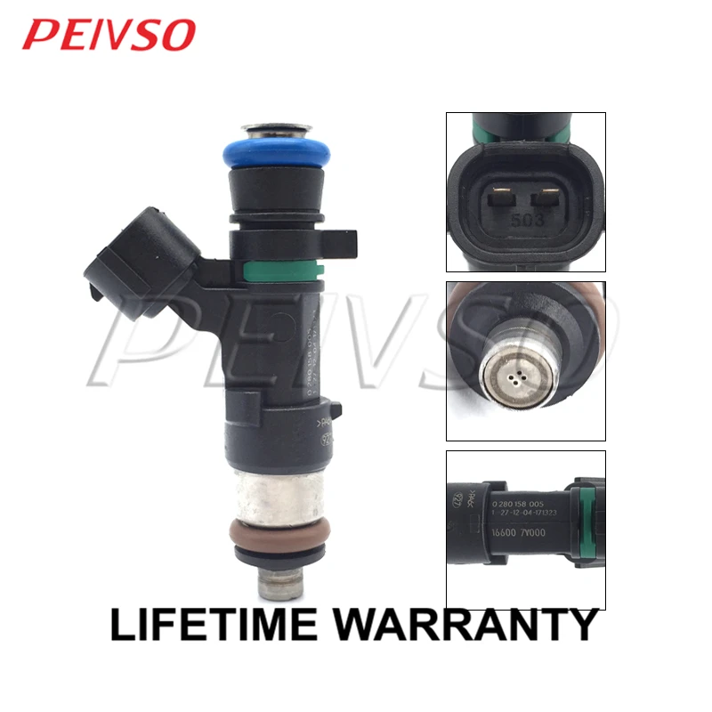 PEIVSO 6pcs 16600-7Y000 0280158005 Fuel Injector For NISSAN Quest 04-09 Maxima 04~08 Altima 05~06 Murano 03~04 3.5L V6