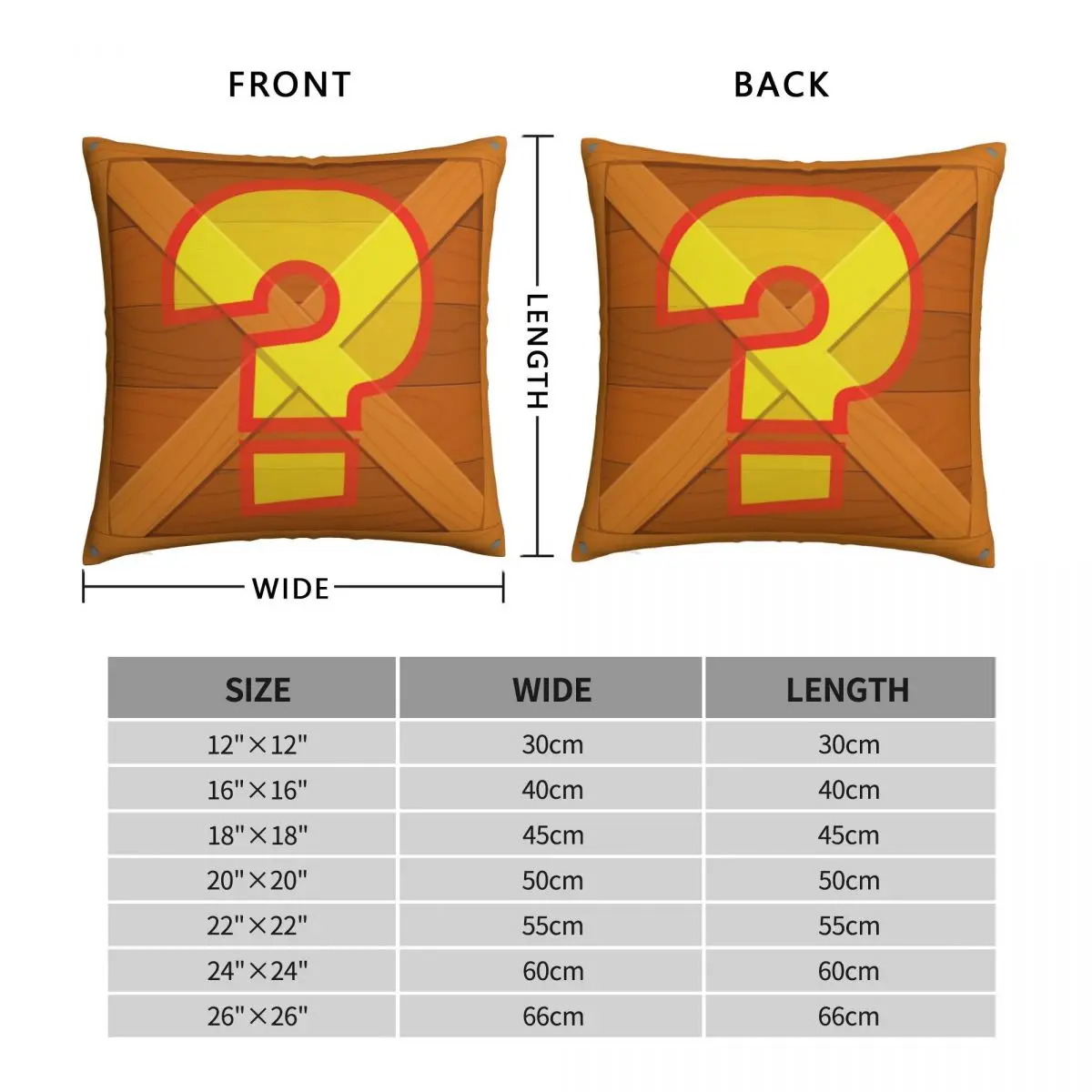 Crash Bandicoo Question Mark Crate Square Pillowcase Polyester Linen Velvet Creative Zip Decor Pillow Case Sofa Cushion Case 18\