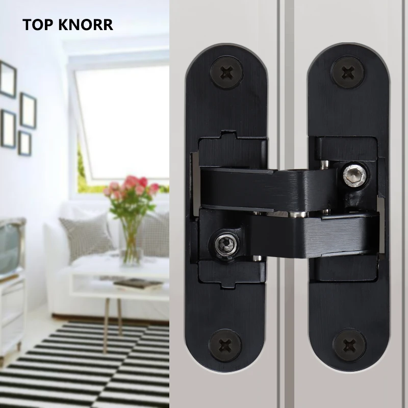 TOP KNORR Door Hinge Invisible Adjustable Wood Door Hinge Hidden Folding Door Zinc Alloy Sub Left And Right Furniture Hinge