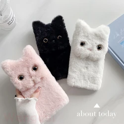 Cute Cat Ears Phone Case For Xiaomi Redmi Note 10 9 Pro Max 10S 9S 8 7 6 Pro 9T 8T K40 K30 Pro 9A 9C 8 8A 7 7A Plush Back Cover