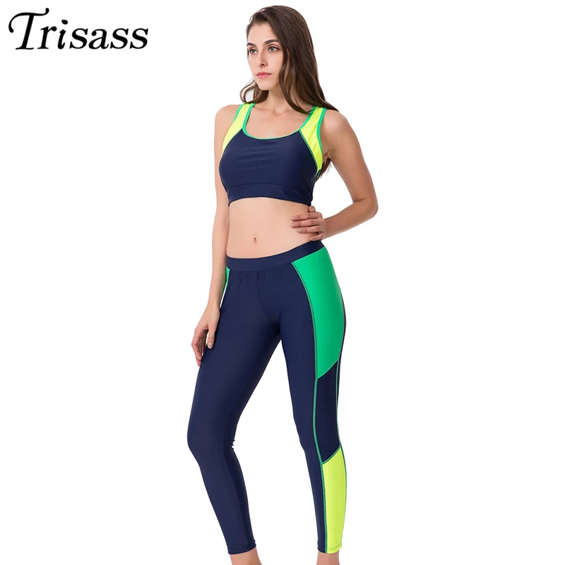 Trisass 2021 New Four Piece Surf suit Women Professional Sports Swimsuit Separate Shorts Swimwear Long Pants Sleeve Bathing suit