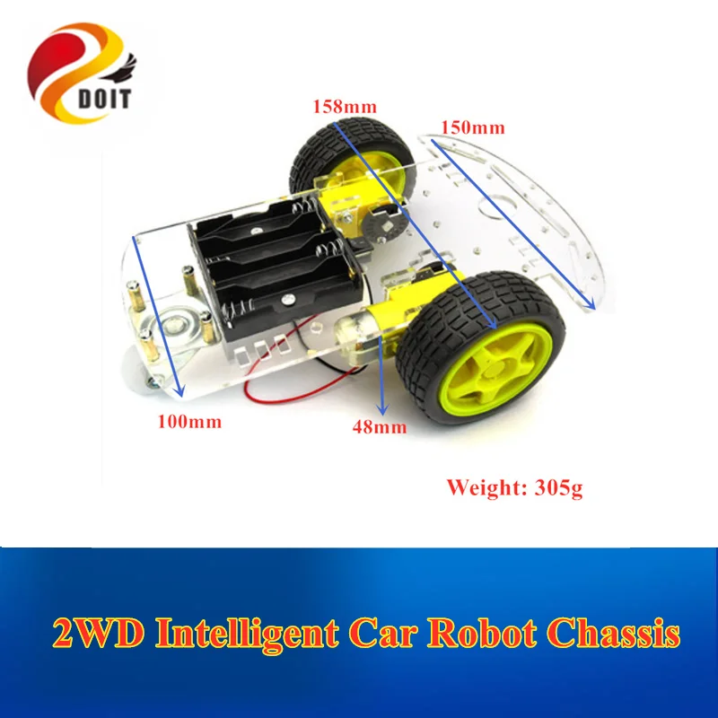 DOIT  2WD Intelligent Car Robot Chassis with Speed Encoder DIY RC Toy Remote Control for Arduino Raspberry Pi