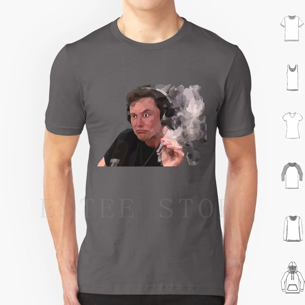 Elon Musk Smoking T Shirt Men Cotton 6xl Elon Musk Smoking Weed Pot Joe Rogan