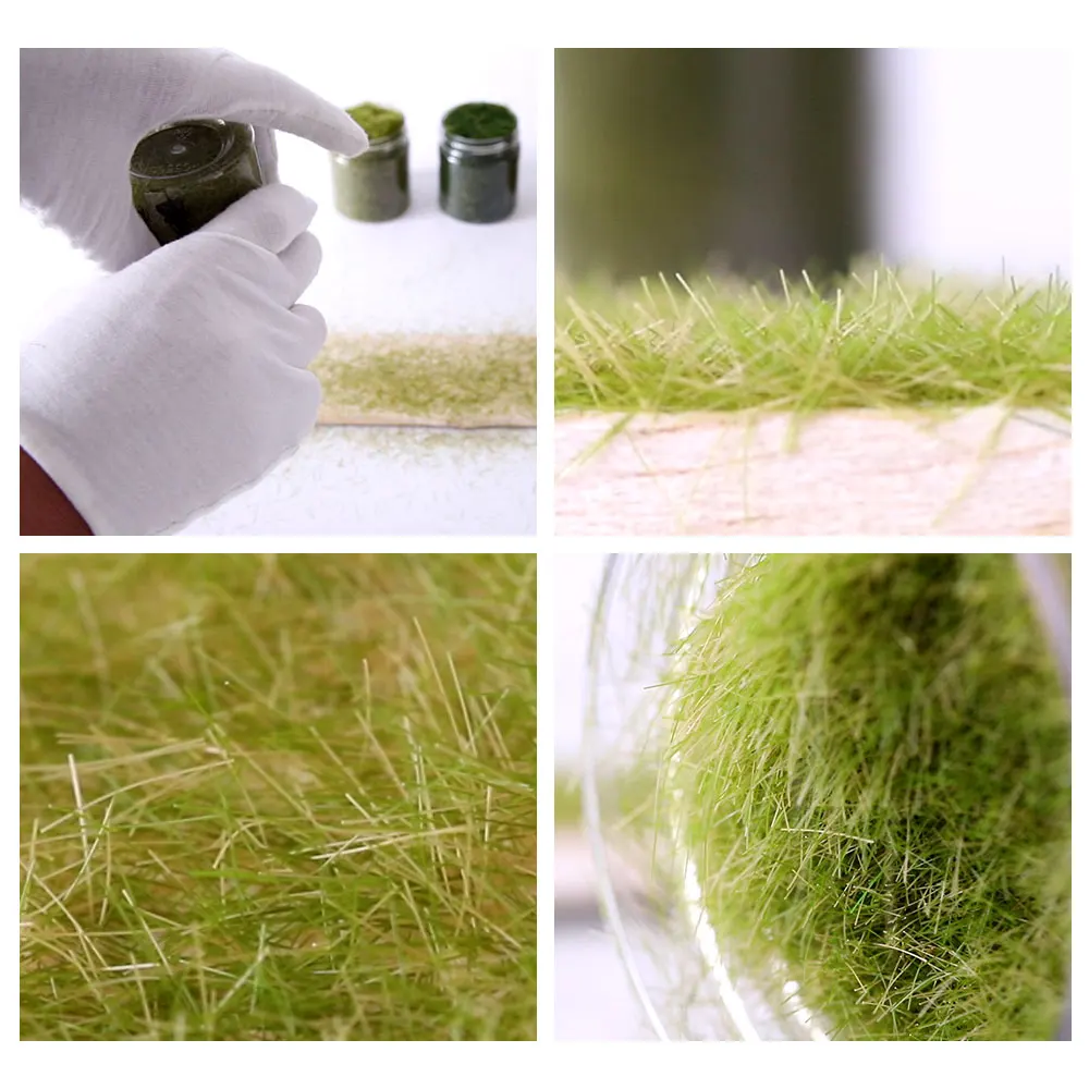 30G 3mm-8mm Static Grass Tufts DIY Military Scene Railway Train Layout Garden Decoration