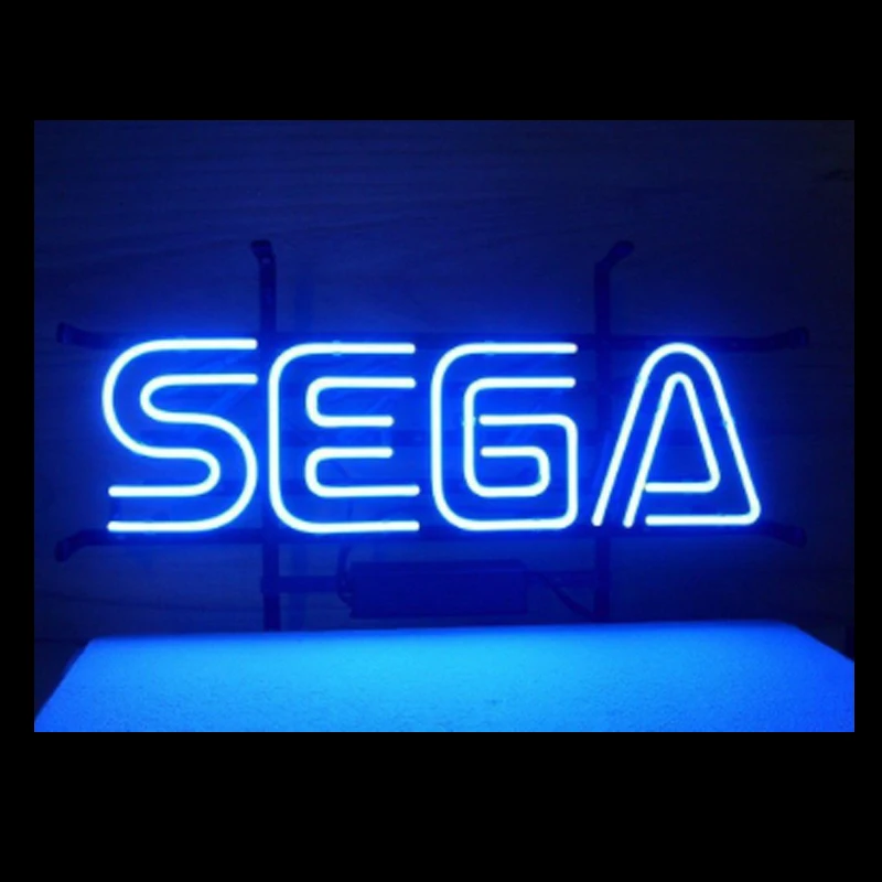 jogo sega sinal de neon artesanal tubo de vidro real barra ktv loja casa decoracao da sala de jogos logotipo personalizado luz de exibicao lampada 17 x8 01