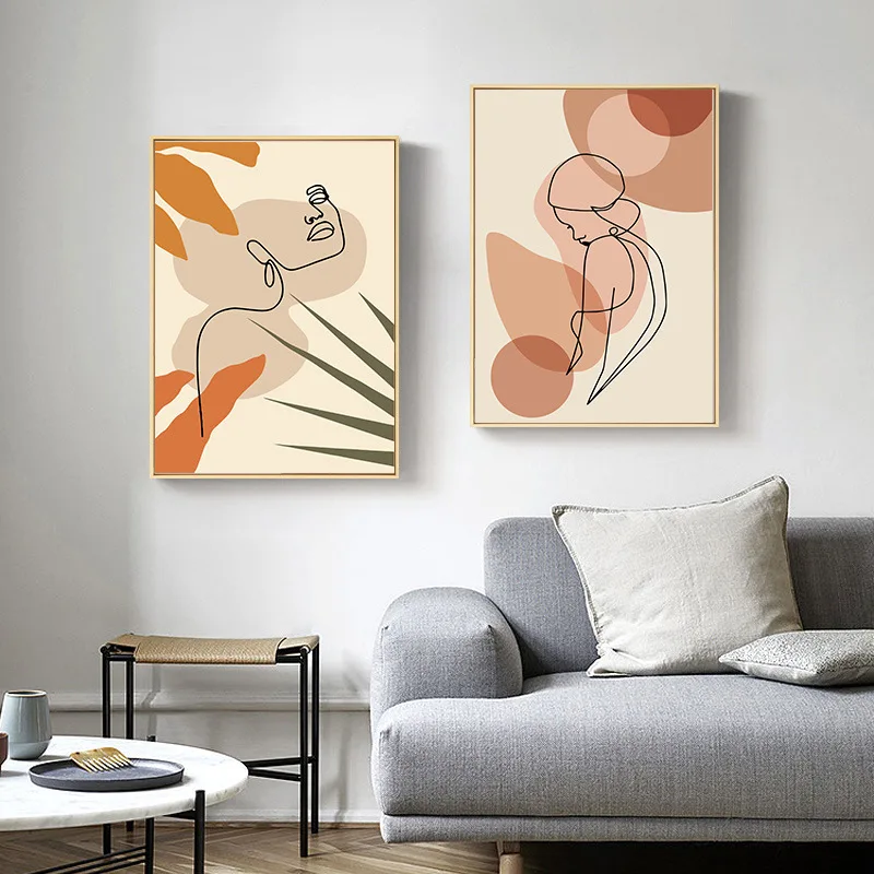 

Modern Small Fresh Morandi Geometric Abstract Poster Wall Art Canvas Painting Modular Prints Living Room Home Decoration