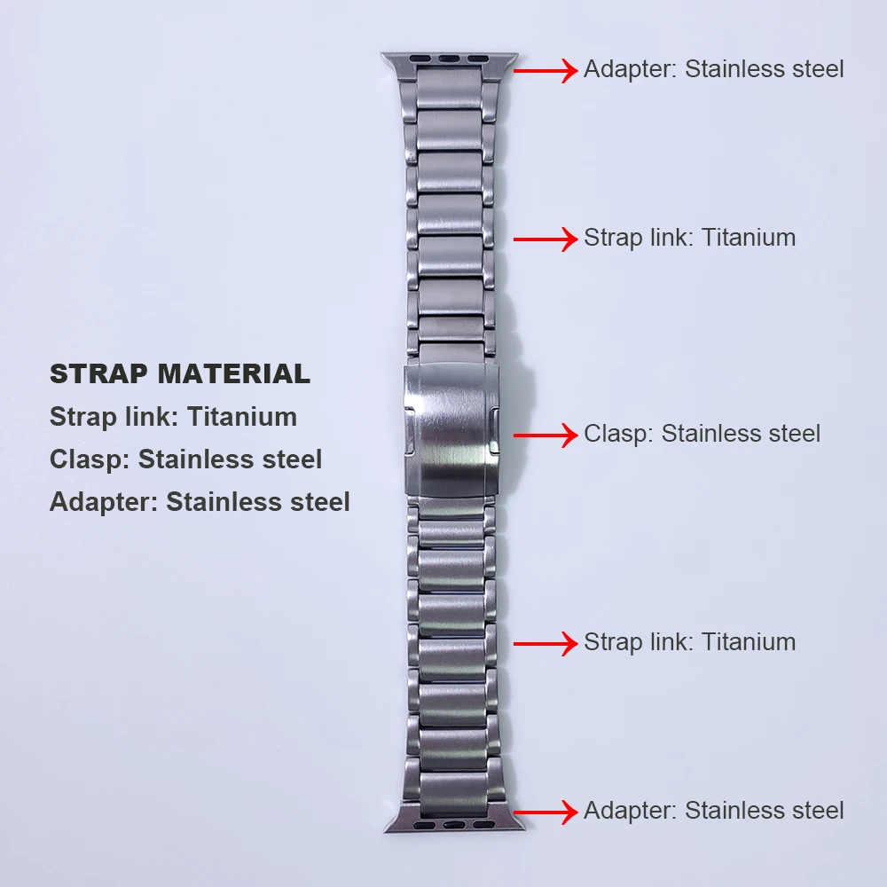 Titanium + Metal Stainless Steel Strap For Apple Watch Band Luxury Series 5 6 SE Link Bracelet For iWatch 44mm 42mm 40 Watchband