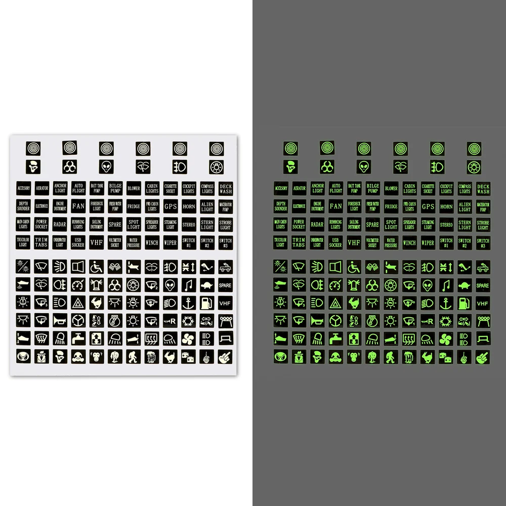Leucht Auto Aufkleber Instrument Panel Tasten Aufkleber PVC Lkw Dekoration Rocker Schalter Label Schaltung Aufkleber