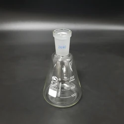 SHUNIU Conical flask with standard ground-in mouth, Capacity 200ml, Joint 24/40, Erlenmeyer flask with standard ground mouth