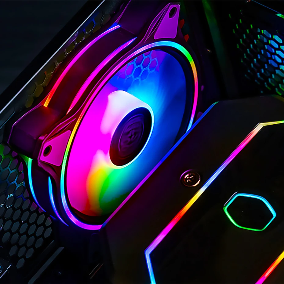 Cooler Master MF120 HALO 3 in 1 KIT 120mm Dual Loop Addressable RGB Lighting 5V/3PIN ARGB Computer Case CPU Cooling Fan