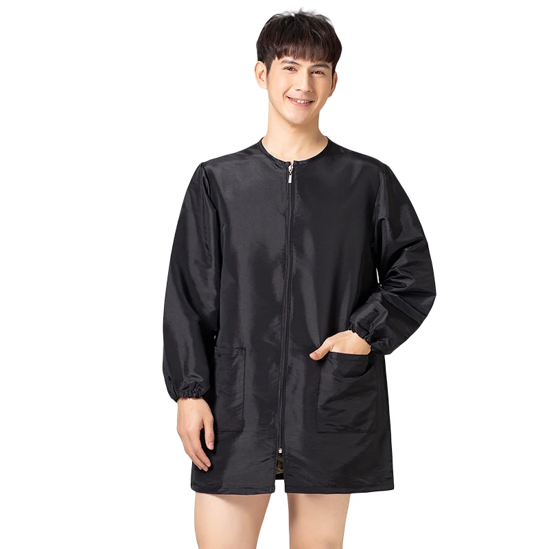 Waterproof Barber Jacket,Hairdresser Long Sleeve Hairdressing Work Uniform, Anti-Stain Anti-Stick Hair Salon Coat for Stylists