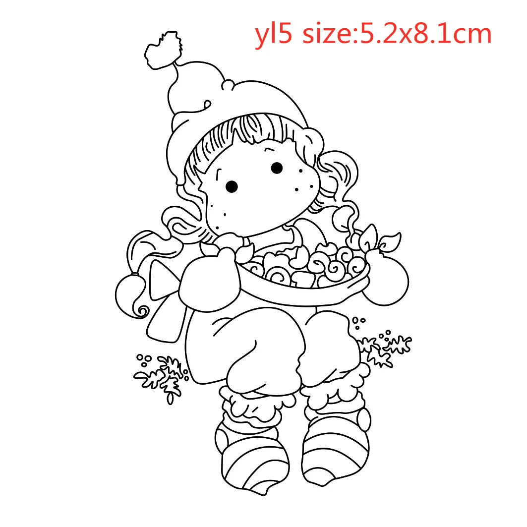 Magnolia girl Transparent Clear pattern Stamps and die for DIY Scrapbooking/Card Making/Kids Christmas Fun Decoration Supplies