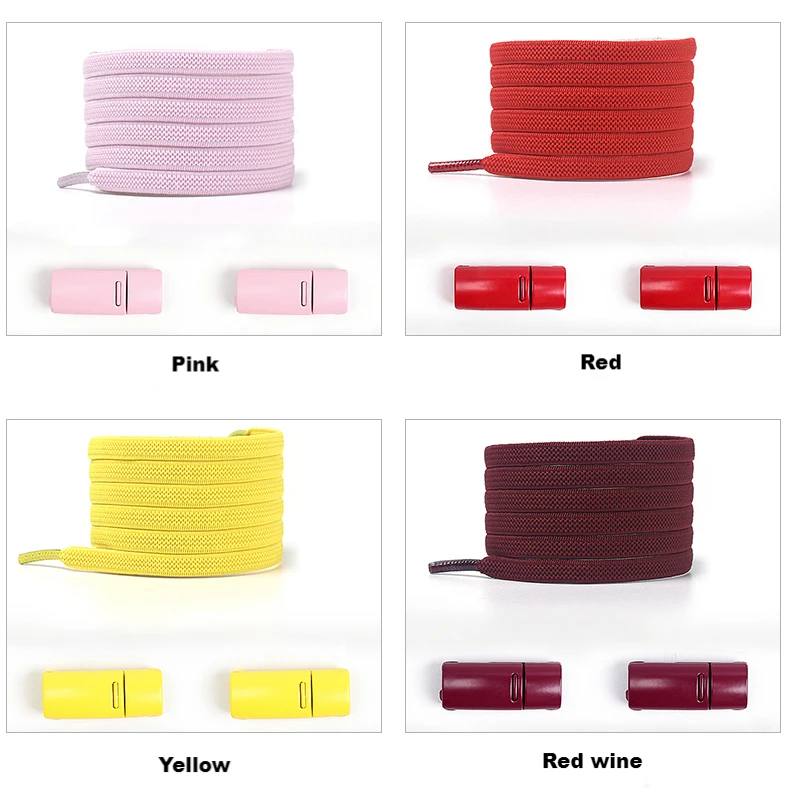 Multicolor Magnetic Lock Laces Sneakers Shoelaces Elastic No Tie Shoelace Kids Adult Quick Tieless Shoe Lace Fits All Shoes Size
