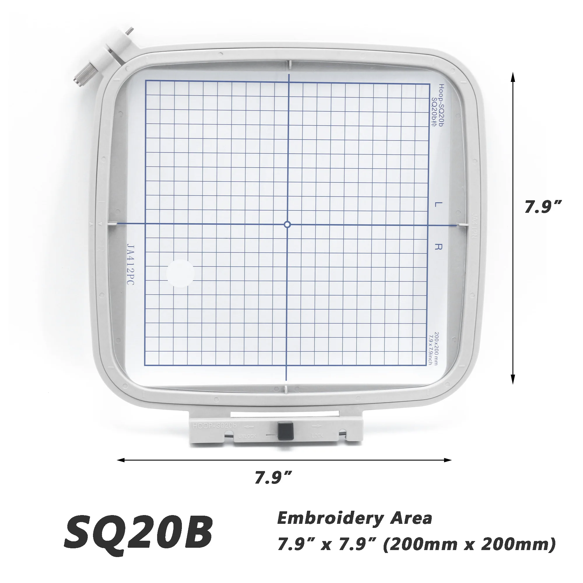 Sew Tech SQ20B Embroidery Hoop for Janome MC 500E 400E 550E Memory Craft Elna Expressive 830 830L etc, Rectangle Small Hoops