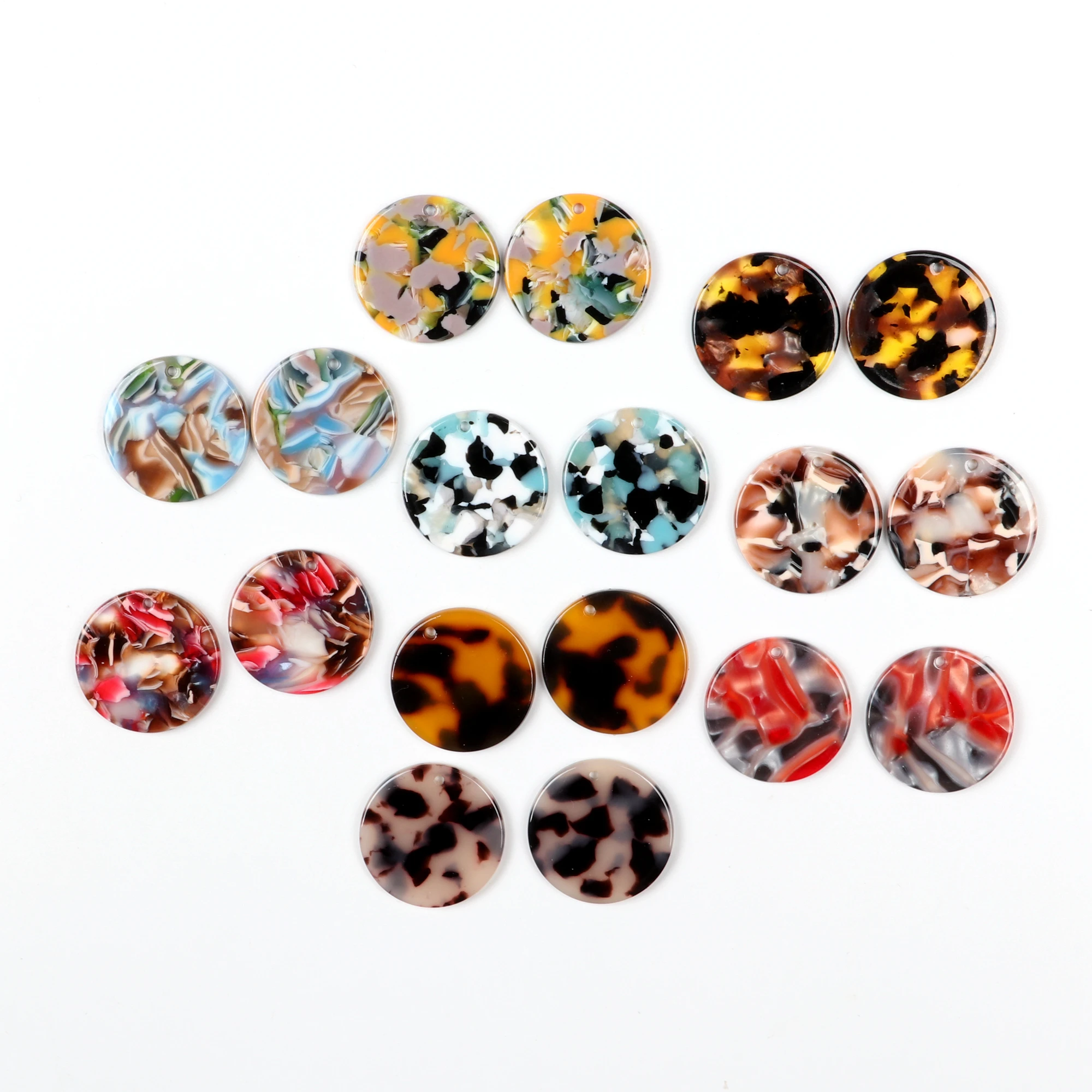 Leopard Print,Tortoise Shell Earring Charm,Acetate Acrylic Beads,Round Shaped,Boho,Earring Parts,Ohrringe finding,24mm-ACE181