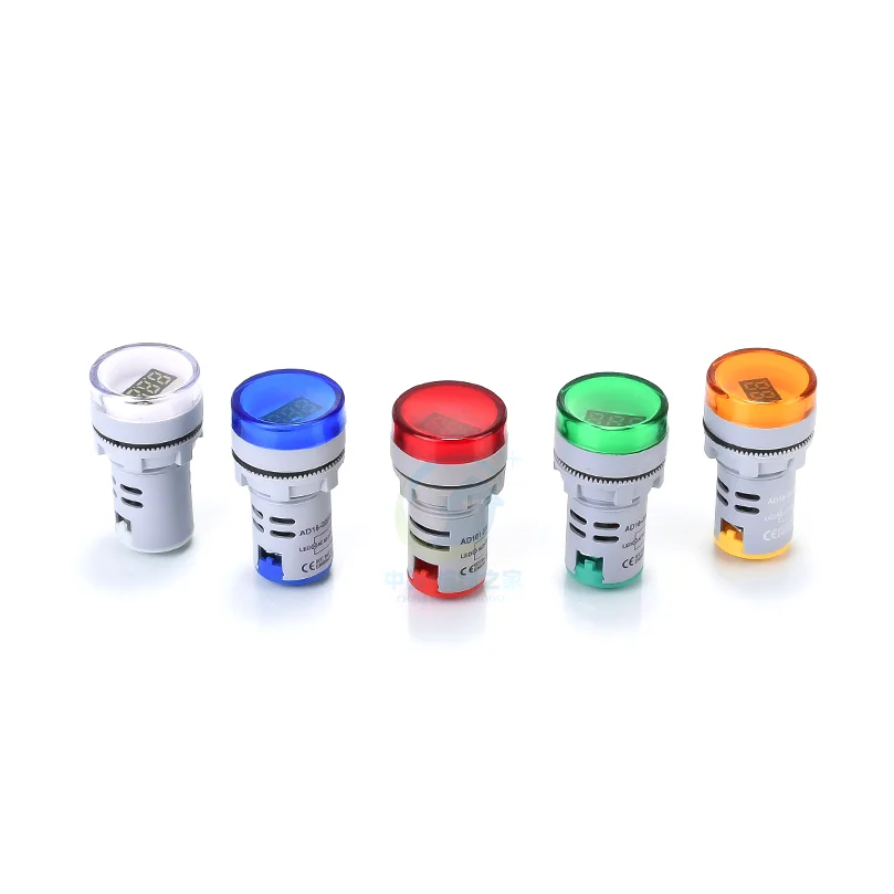 5Pcs/Lot AD16-22DSV 22mm AC60-500V Red / Green / Yellow / Blue / White Mini Voltage Meter LED Digital Display Indicator Light