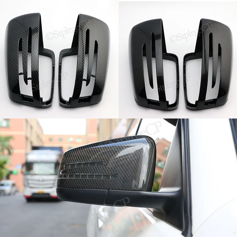 For Mercedes Benz A B C E S CLA GLA GLK Class W176 W246 W204 W212 W221 C177 X204 X156 Carbon Fiber Car Rearview Mirror Cover