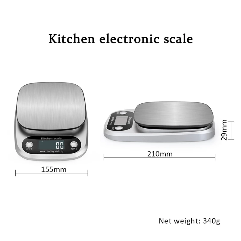 3kg/5kg/10kg Kitchen Scale Digital LCD Electronic Scales 1g/0.1g For Food Balance Measuring Weight Libra Postal