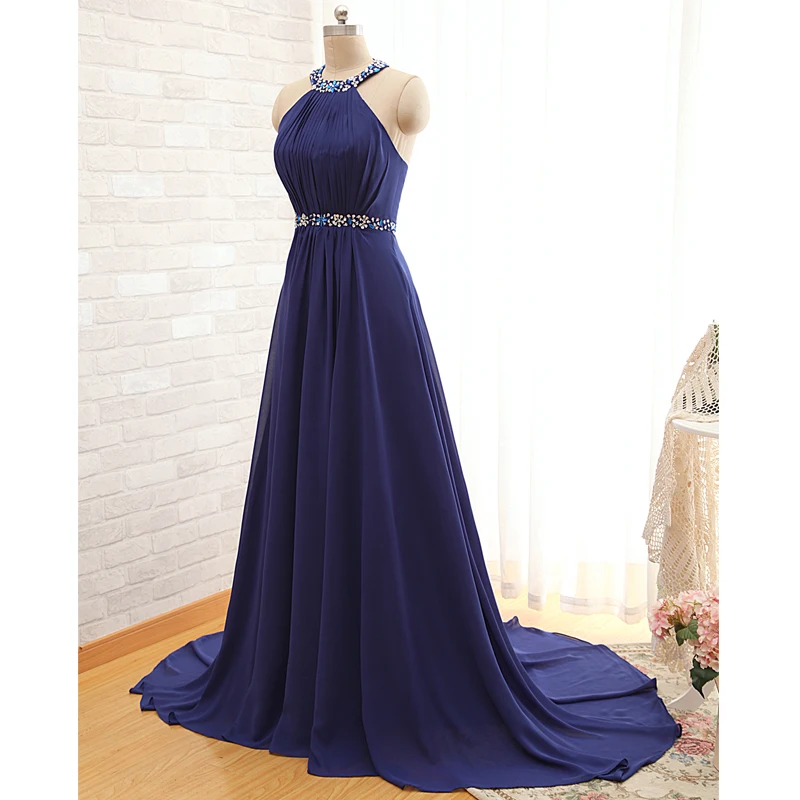 A-Line O-Neck Beading vestido de noiva Waist Zip Back Satin Chiffon Party prom gown 2025 new Off The Shoulder evening dresses