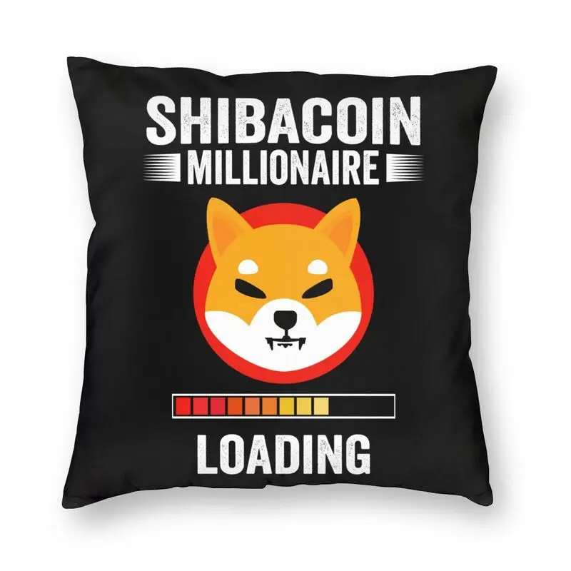 Shiba Inu Coin Millionaire Hodl Shib Token Cushion Cover Sofa Home Decorative Dogecoin Bitcoin Square Throw Pillow Case 40x40