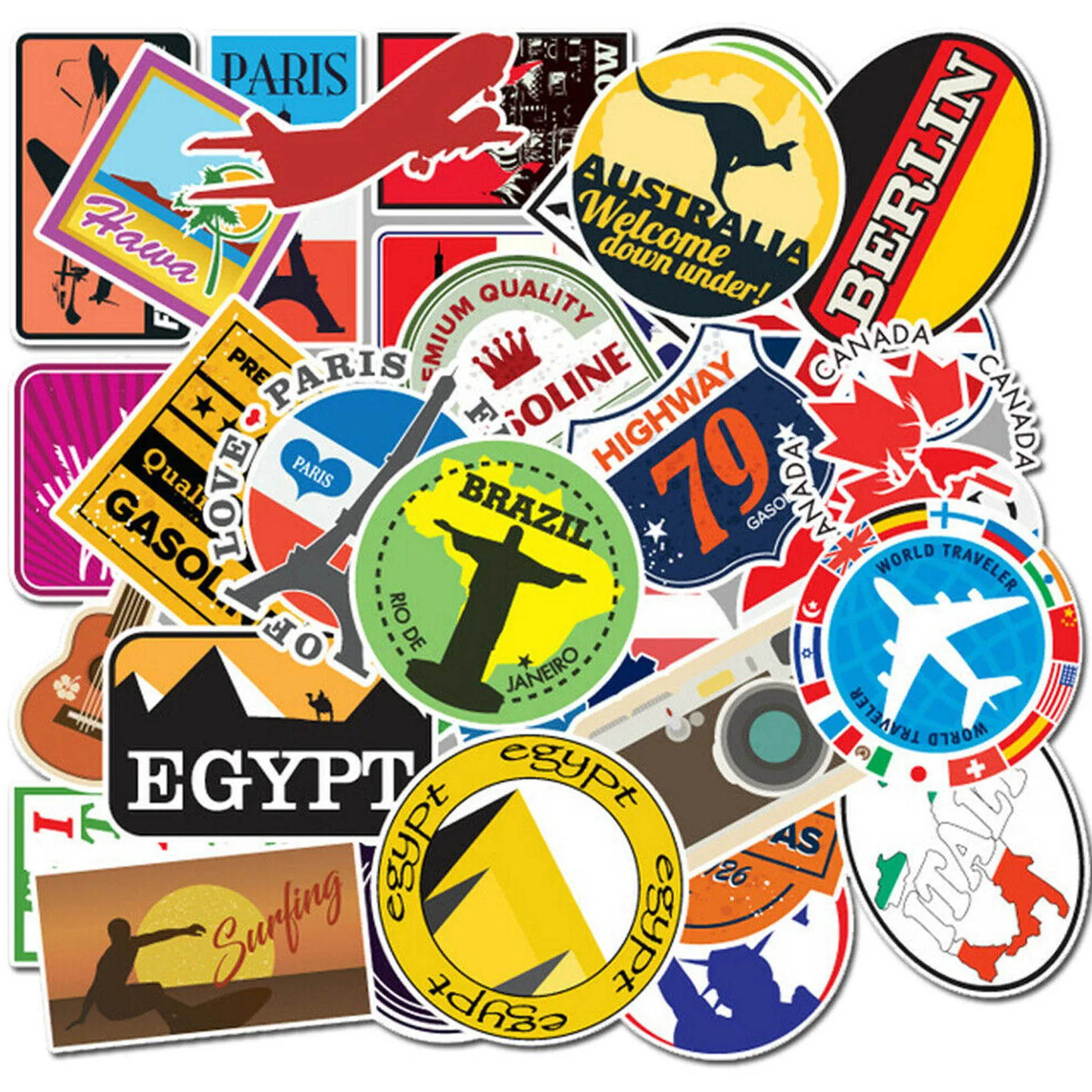 ロット100ランダムビニールラップステッカー爆弾荷物デカールdopeステッカー