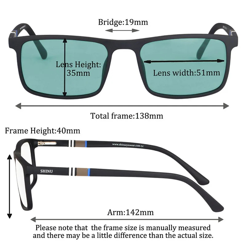 SHINU Fashion Red Green Color Blind Glasses For Men Colorblindness Improve Colorblind Fashion Acetate Frame Sun Glasses For Men