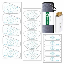 Golf Impact Stickers Woods Irons Putters with Towel Brush Value Set Club Hitting Board Recorder Labels Tape for Swing Practice