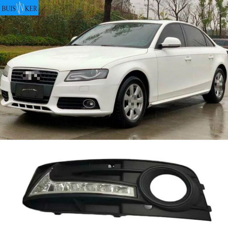 

1 Set For Audi A4 A4L B8 2009 2010 2011 2012 LED DRL Daytime Running Lights Daylight Fog Lamp cover hole