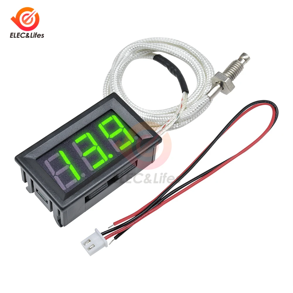 Industrial High Temperature K-Type M6 Thermocouple Thermometer 12V Digital temperature meter tester -30~800 Degree thermograph