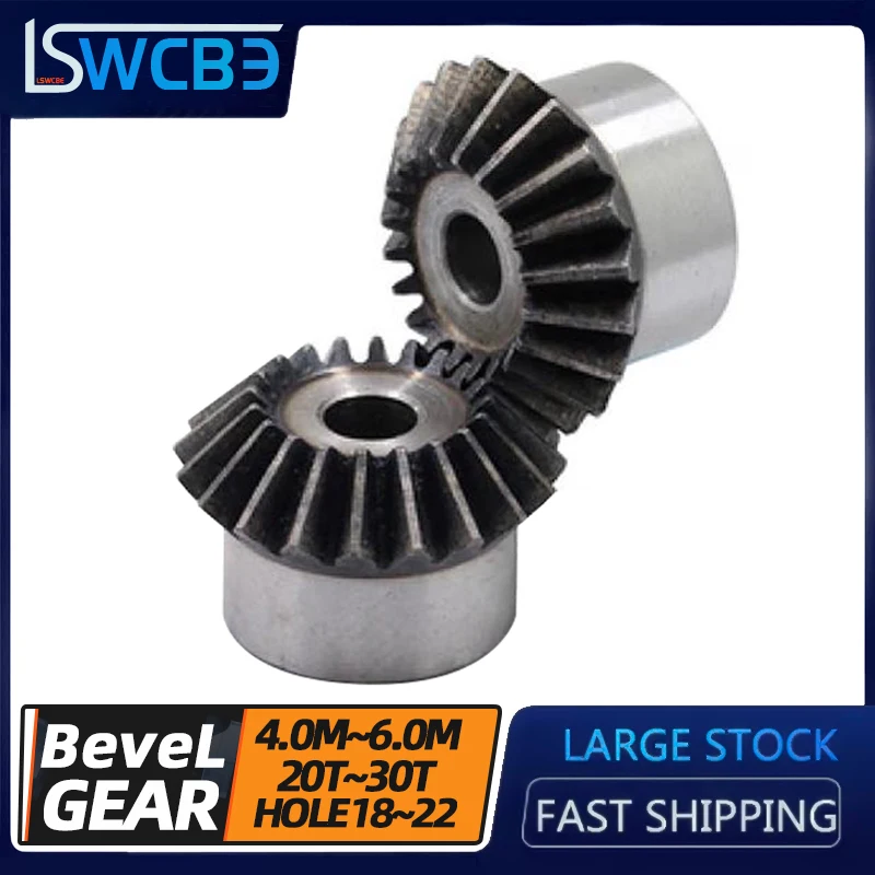 Metal Bevel Gear 45# Steel Quenched 90 Degree Transmission Pinion 15 To 40 Teeth Straight Bevel Gear 1:1 Gears 4M26T 5M25T 6M28T