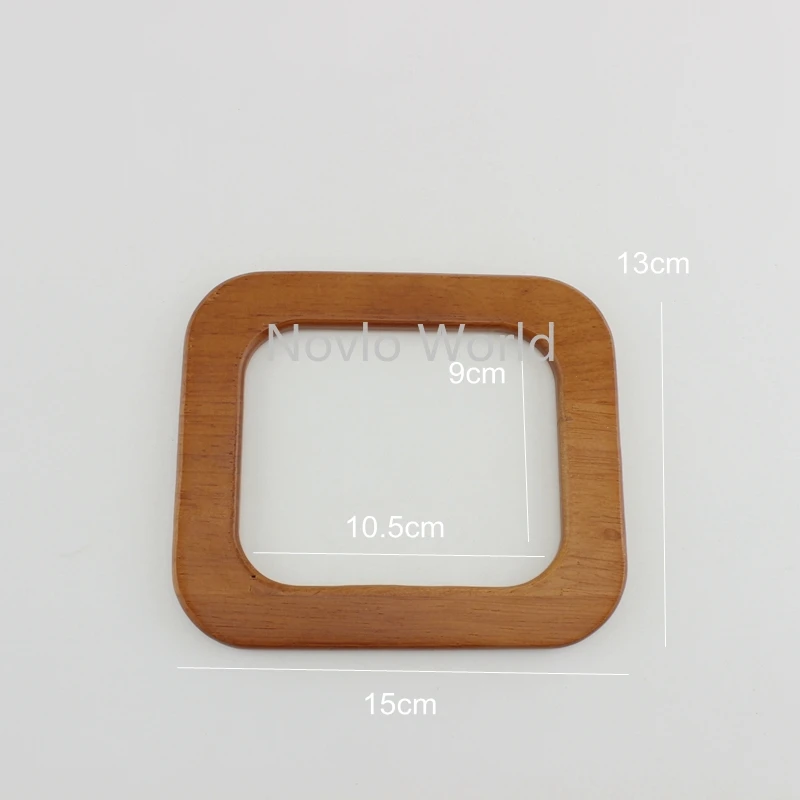 4-10 Pieces,4 colors 15*13cm Solid Wood square shaped handles for bags,Wooden Purse Hand Bag Handles