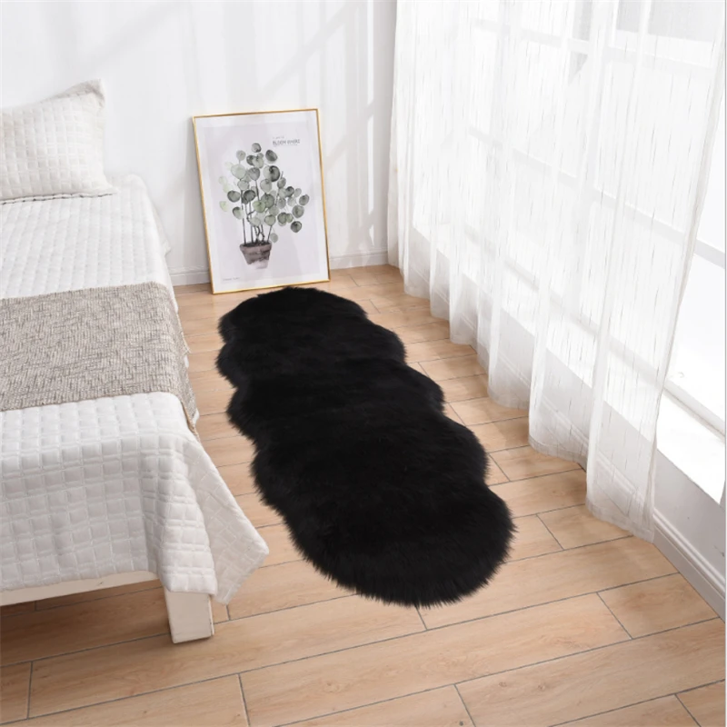 Carpet Bedroom Floor Mat  Rugs Artificial Wool Hairy Carpets Faux Floor Mat Fur  Fluffy Rug Soft Living Room 45*120cm