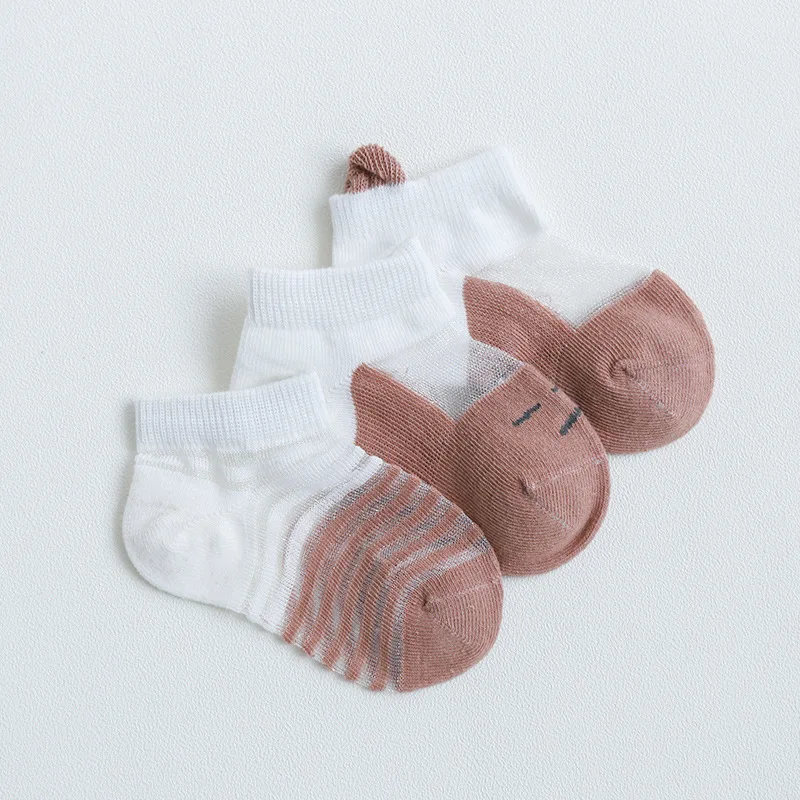 1 Pair 6~12 Monthes Old Baby Short Sock Breathable Newborn Boy Girl Ankle Socks Infant Baby Summer Silk Cotton Fabric Sock