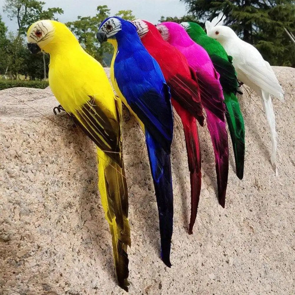 25cm 35cm Lifelike Cute Wild AnimalsParrot Simulation Toys Soft  6 Doll Birthday Gifts Bird Children Kids Gardening Decoration