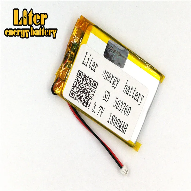 plug 1.5-2P 3.7 V 503760 504060 1800mah Rechargeable lipo flat battery li po rechargeable battery