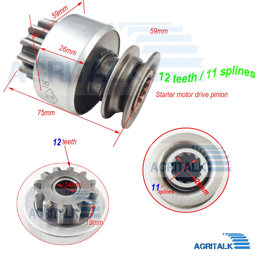 Starter motor drive pinion, the drive gear as picture showed, two choices for the teeth number  part number: