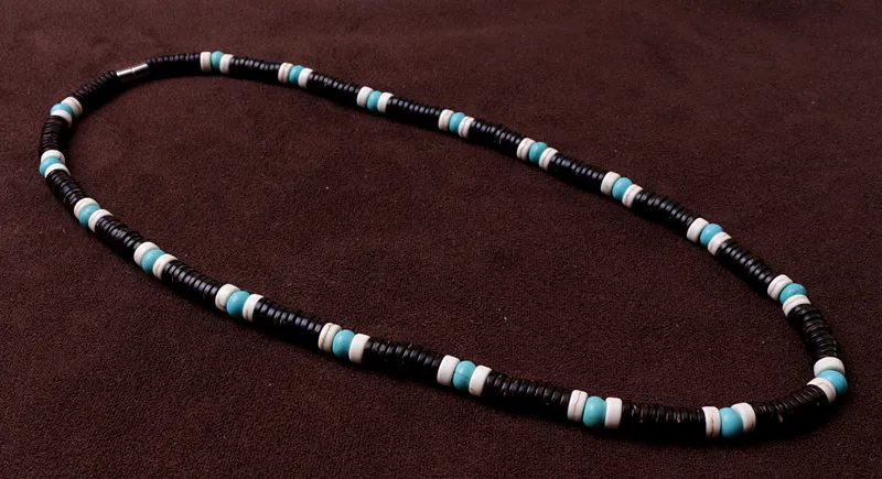 Natural coconut shell spacer beads Surfer Necklace for men tribal jewelry