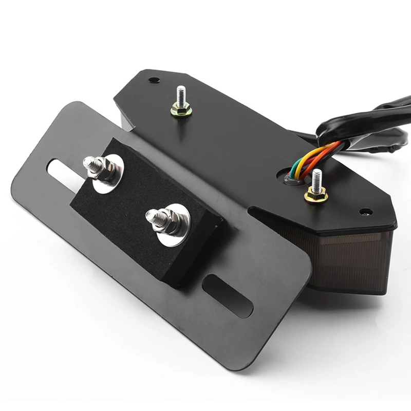 NEW-Motorcycle Taillight Smoke LED Motorcycle Brake Tail Turn Signal License Plate Integrated Light image 2
