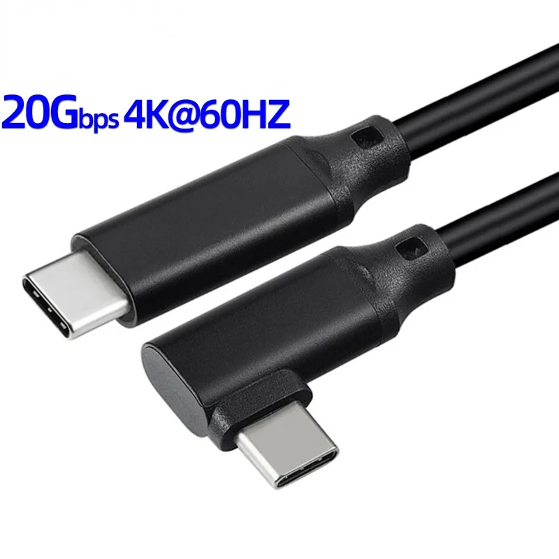 Right Angle USB C Cable ,100W 10Gbps USB-C To USB-C 3.1 Gen2 PD Fast Charging Short Cord 4K Display for Type-C Devices,(Black)